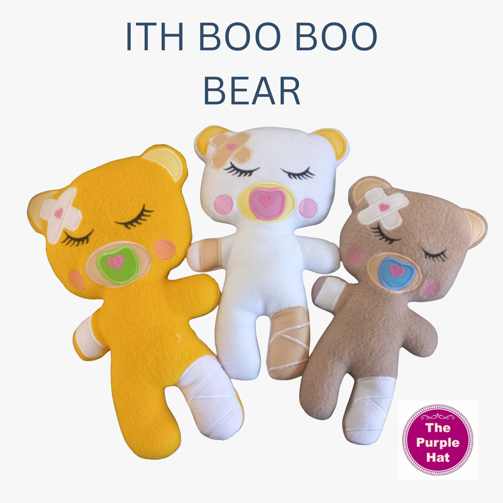 Boo Boo Ear ITH In the Hoop BOO BOO Bear 3 sizes – The Purple Hat