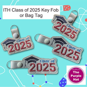 ITH In the Hoop Class of 2025 Key Fob or Bag Tag