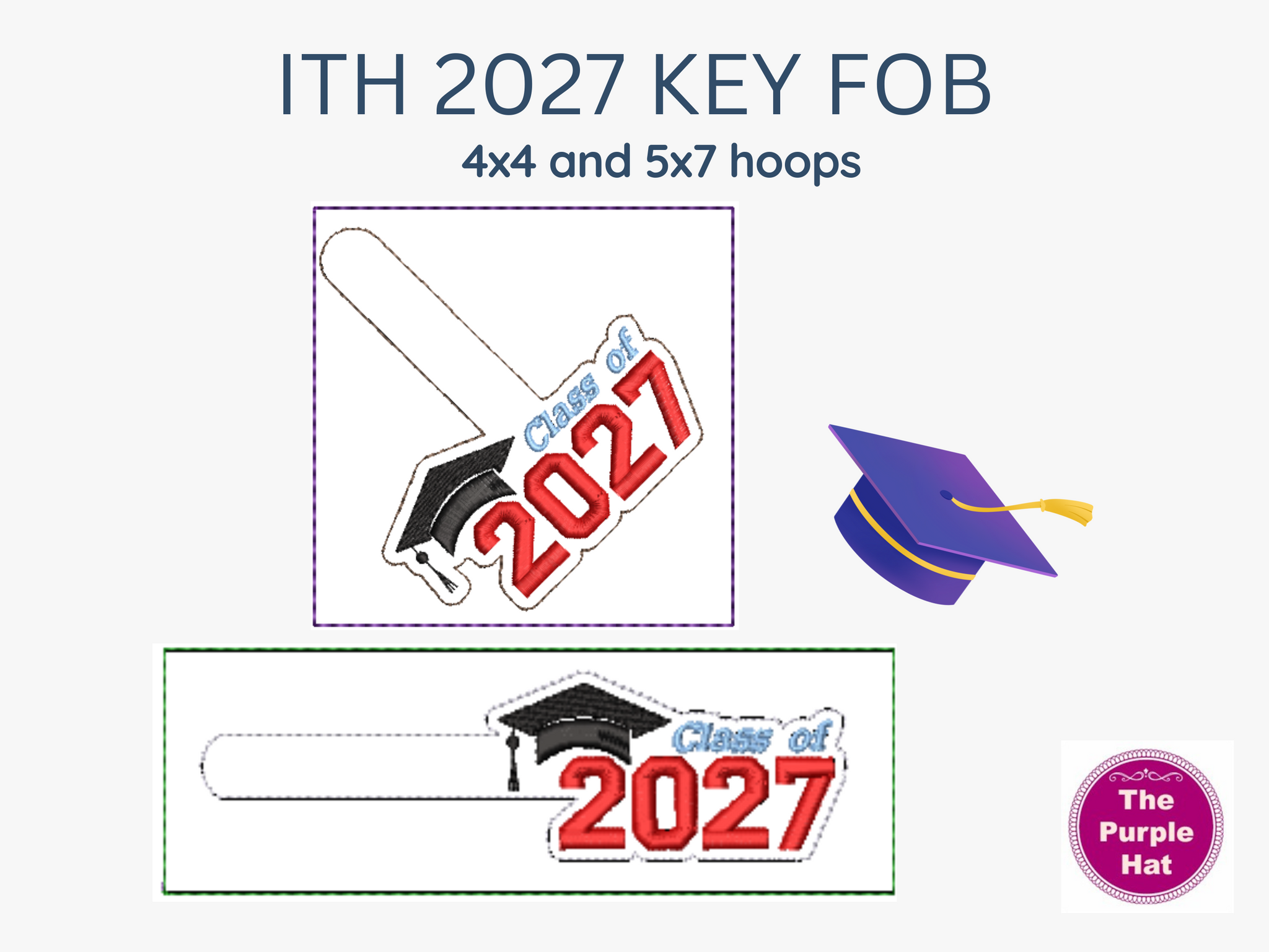 ITH In the Hoop Class of 2027 Key Fob or Bag Tag