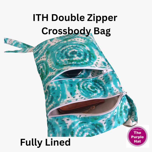 ITH In the Hoop Double Zipper Crossbody Bag 5x7 6x10 7x11 8x12