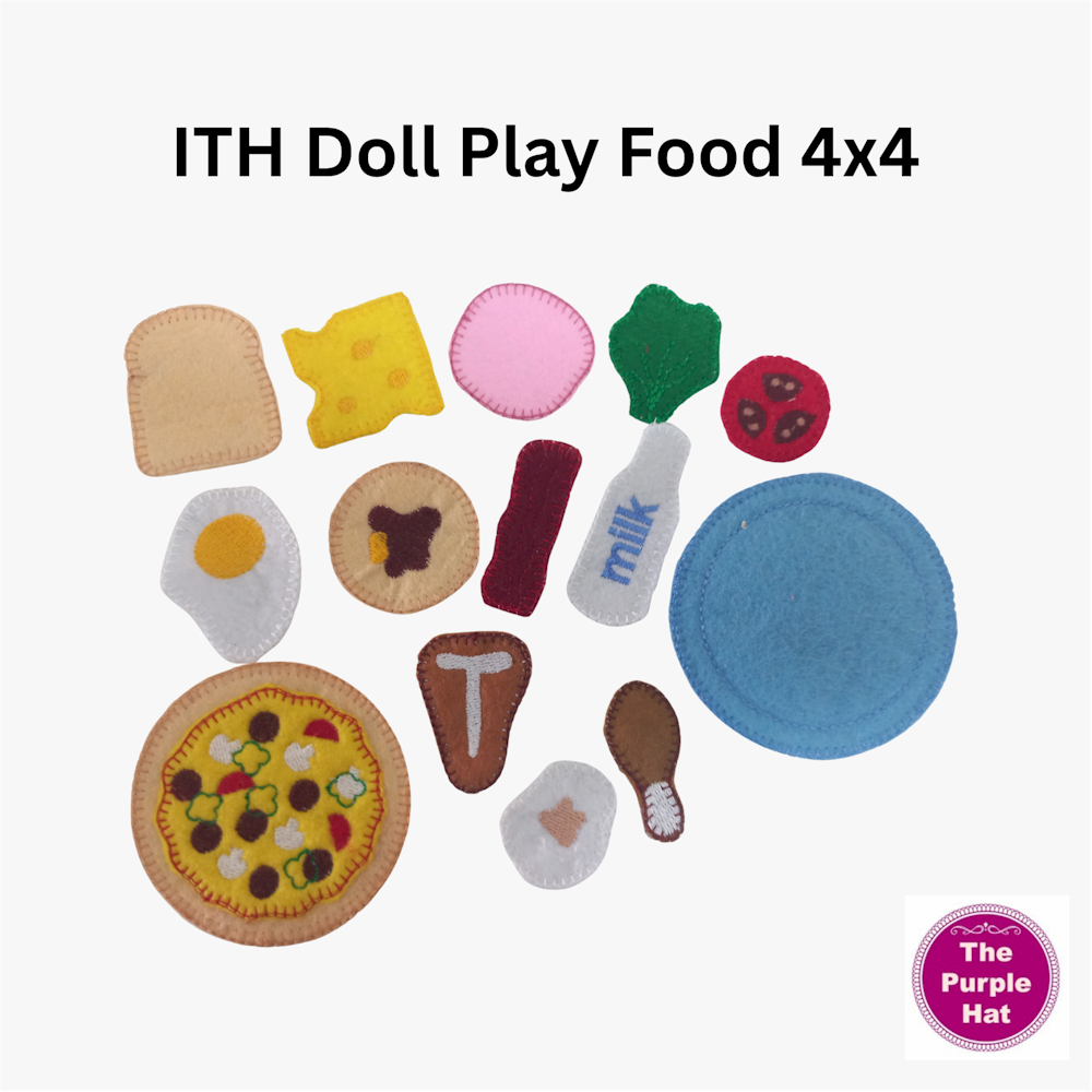 Ith In the Hoop Doll Felt Play Food 4x4
