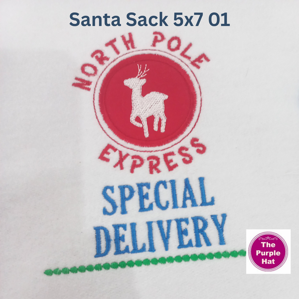Santa Sack 01 machine embroidery design 5x7 only