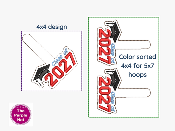ITH In the Hoop Class of 2027 Key Fob or Bag Tag
