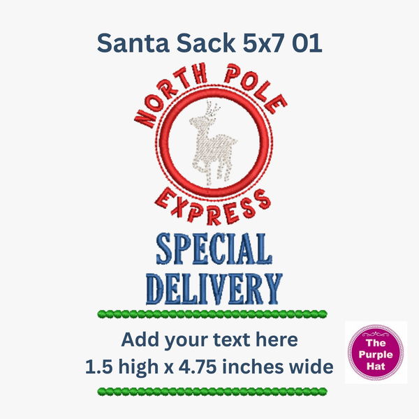 Santa Sack 01 machine embroidery design 5x7 only