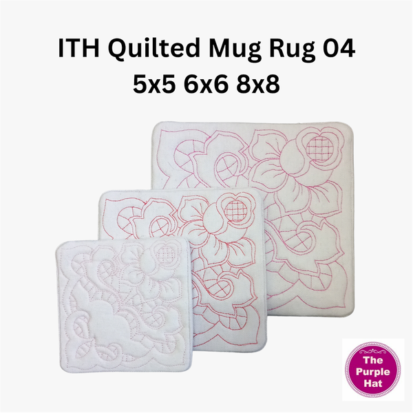 ITH Quilted Mug Rug 04 5x5 6x6 8x8