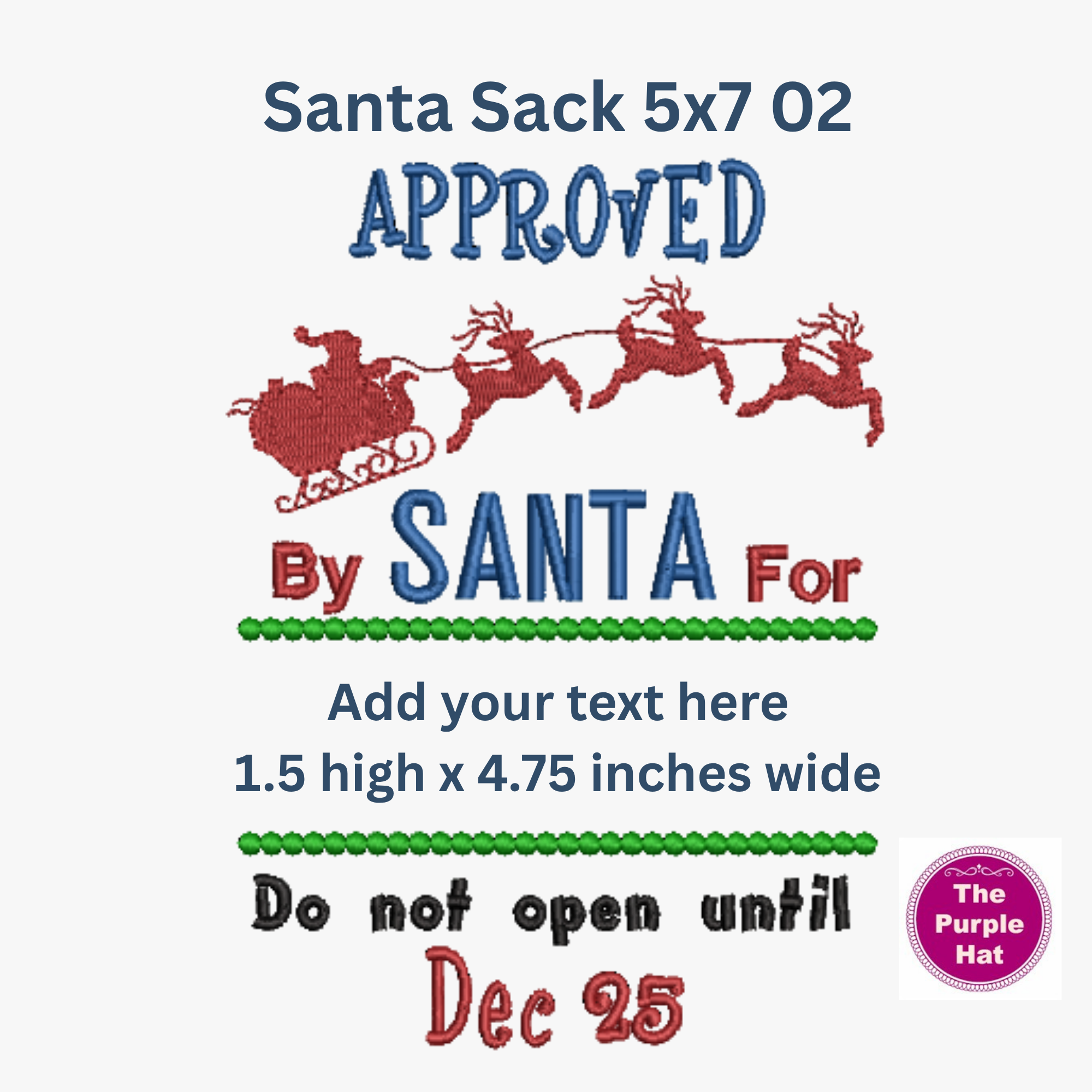 Santa Sack 02 machine embroidery design 5x7 only