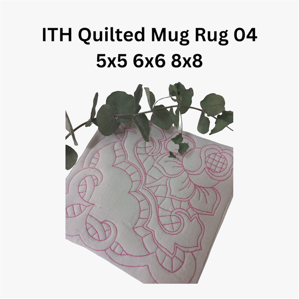 ITH Quilted Mug Rug 04 5x5 6x6 8x8