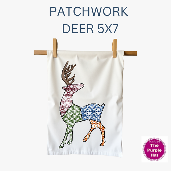 Patchwork Deer 5x7