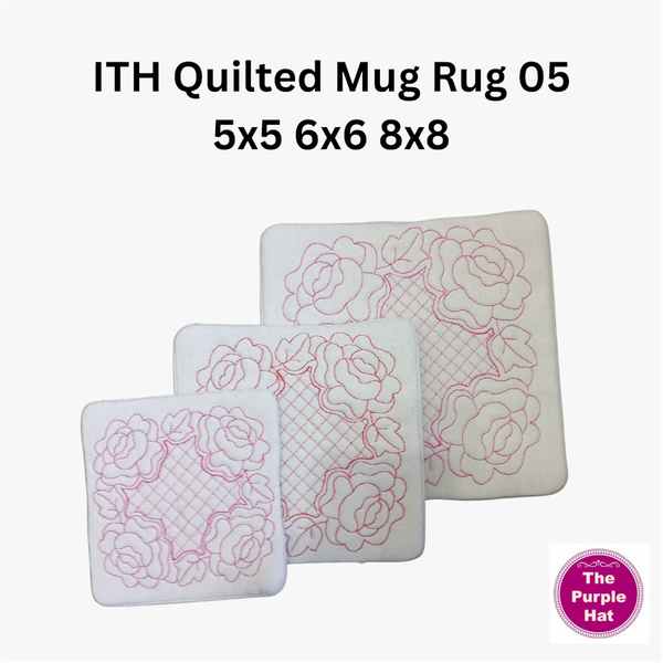 ITH Quilted Mug Rug 05 5x5 6x6 8x8
