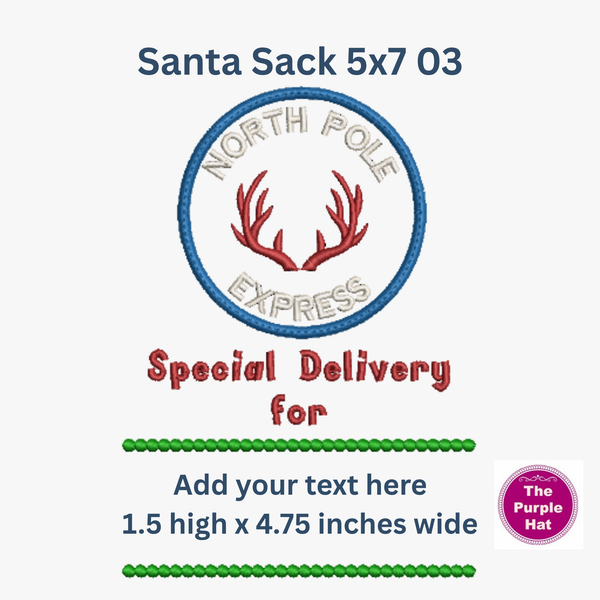 Santa Sack 03 machine embroidery design 5x7 only