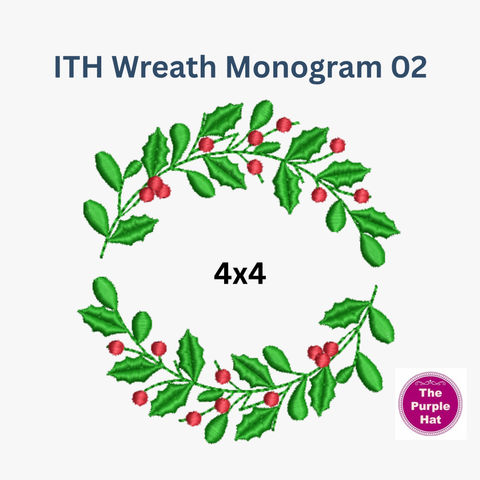Christmas Wreath Monogram Frame 02 4x4