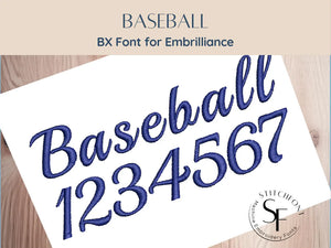 BX Font Alphabet - Baseball Font - 3 sizes