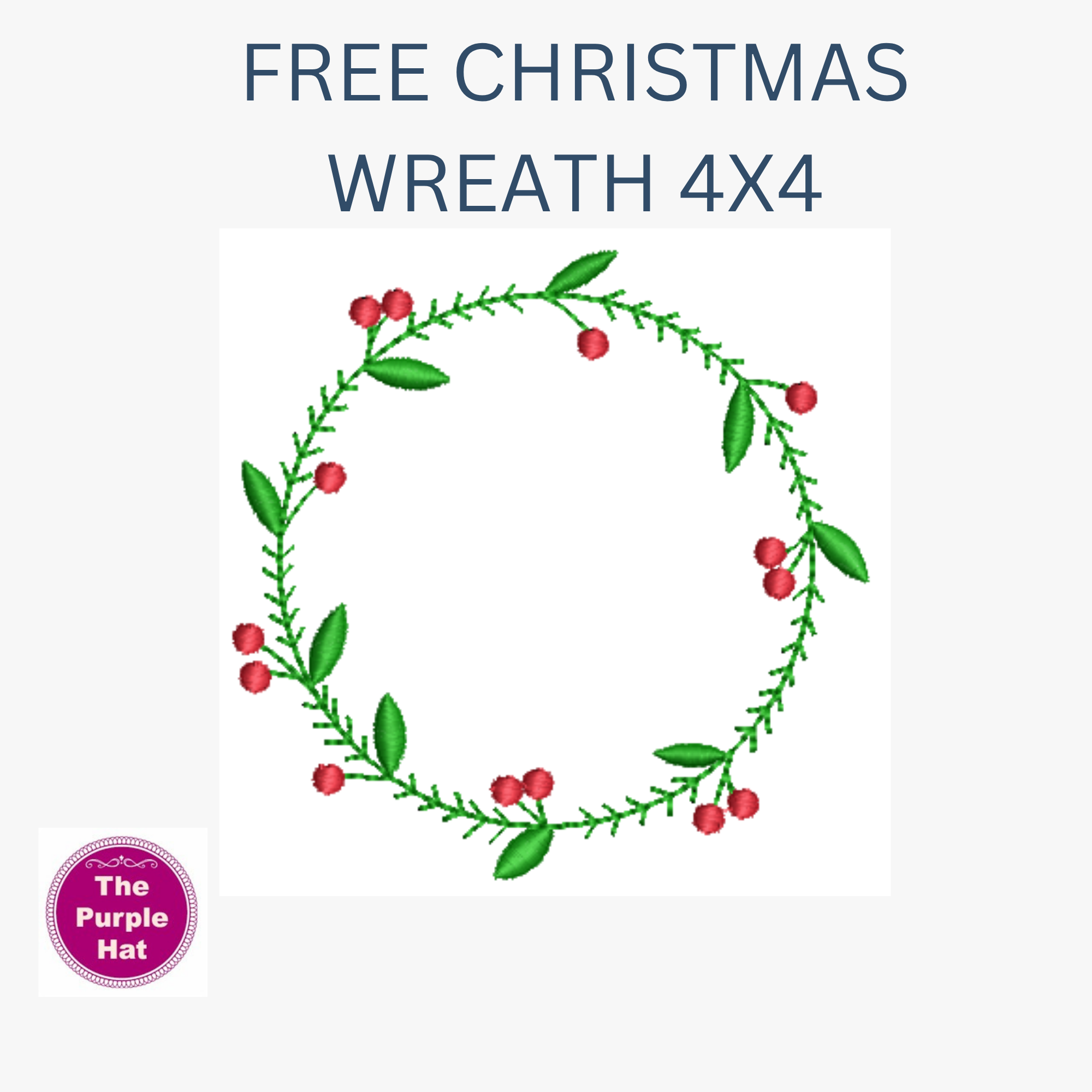 Free Christmas Wreath 4x4