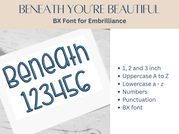 BX Font Alphabet - Beneath You're Beautiful Font - 3 sizes