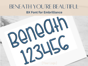 BX Font Alphabet - Beneath You're Beautiful Font - 3 sizes