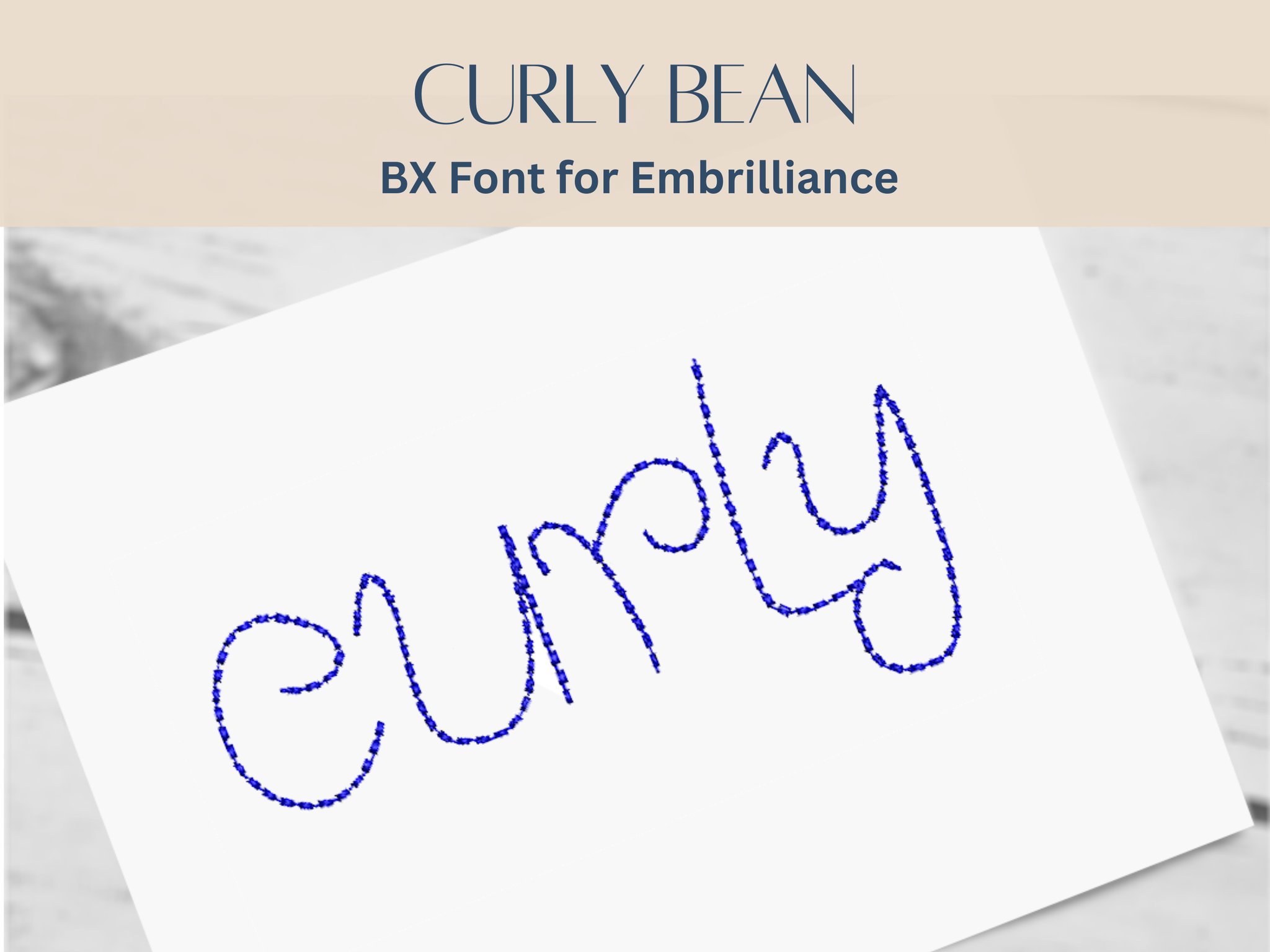 BX Font Alphabet - Curly Bean Font - 3 sizes
