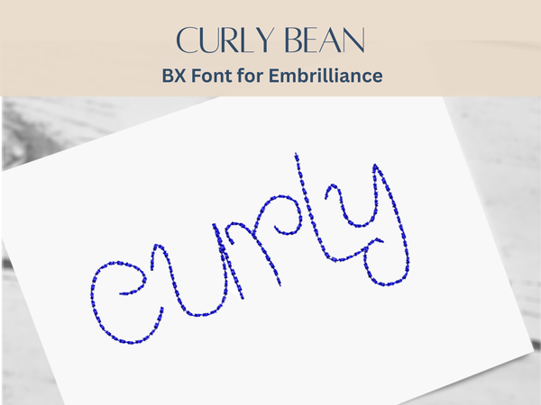 BX Font Alphabet - Curly Bean Font - 3 sizes
