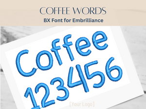 BX Font Alphabet - Coffee Words Font - 3 sizes