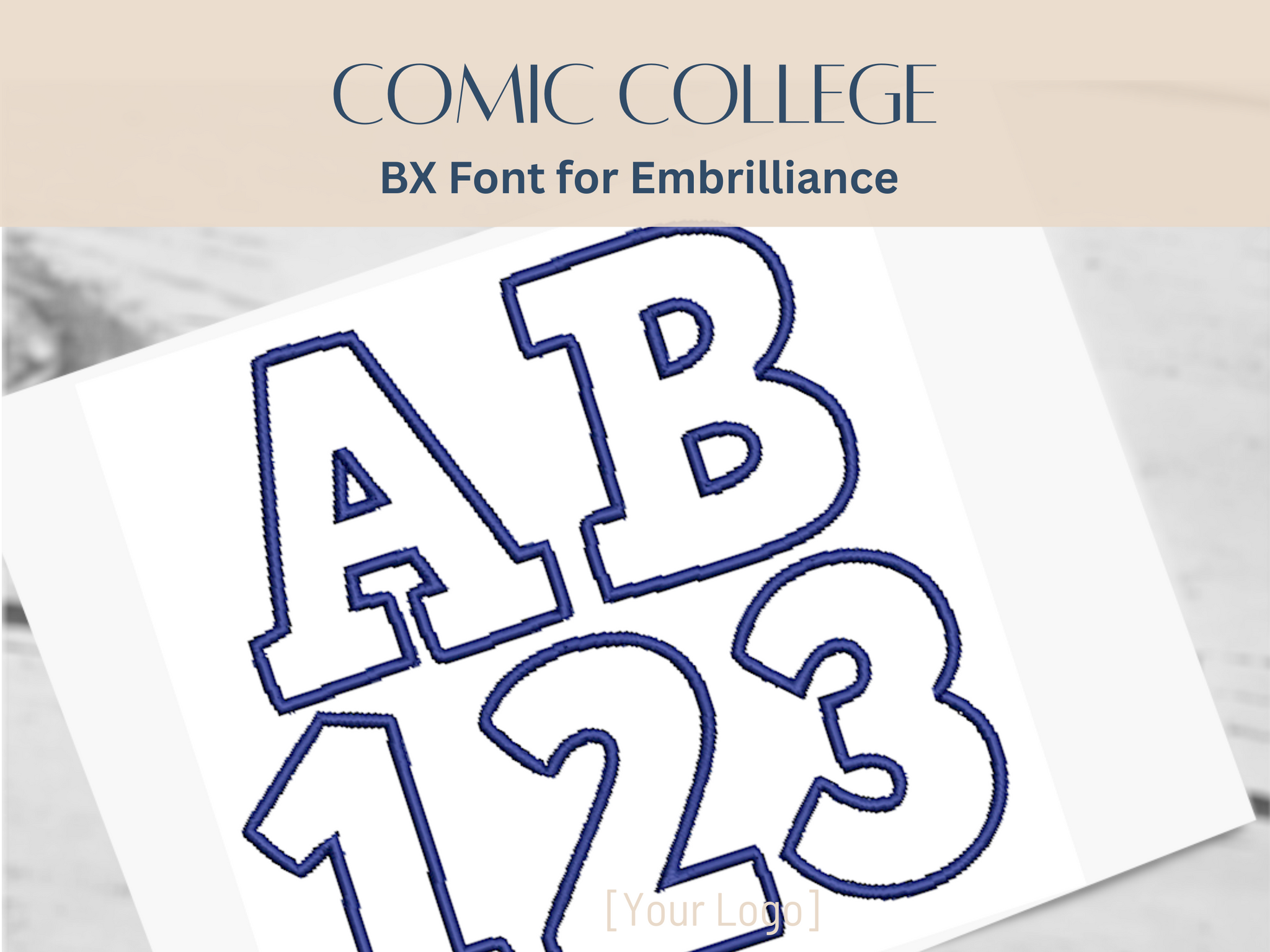 BX Font Alphabet - Comic College Applique Font - 3 sizes