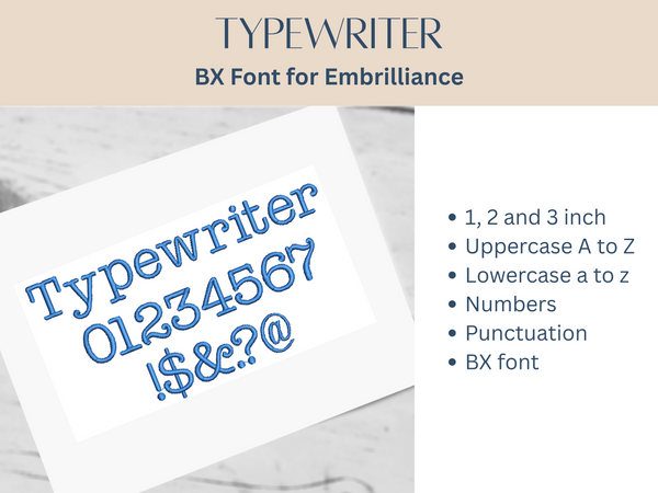 BX Font Alphabet - Typewriter Font - 3 sizes