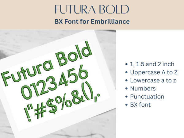 BX Font Alphabet - Futura Bold Font - 3 sizes