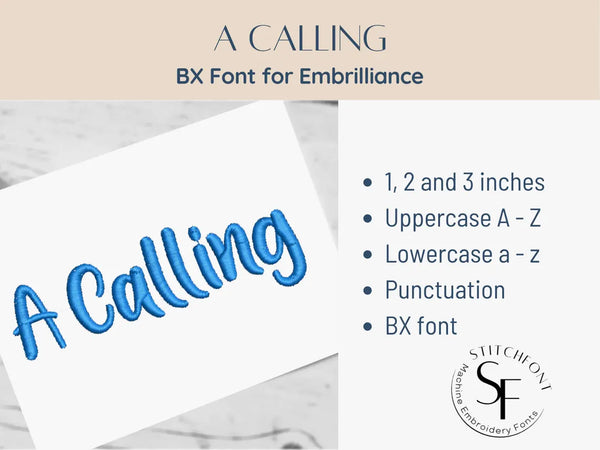BX Font Alphabet - A Calling - 3 sizes