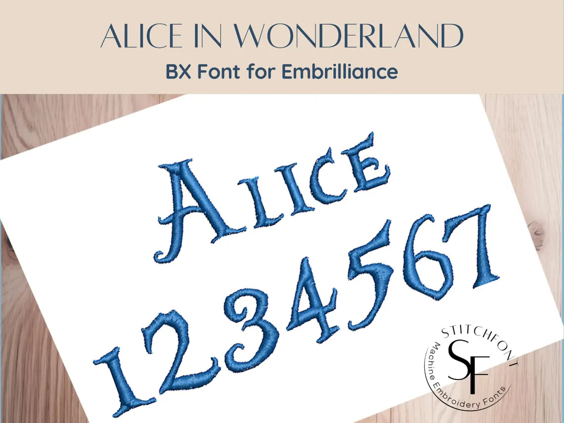 BX Font Alphabet - Alice in Wonderland - 3 sizes