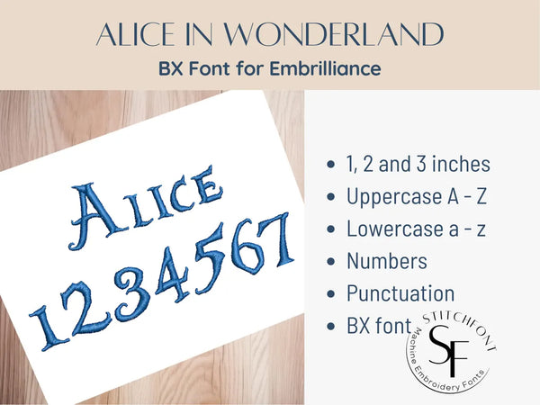 BX Font Alphabet - Alice in Wonderland - 3 sizes