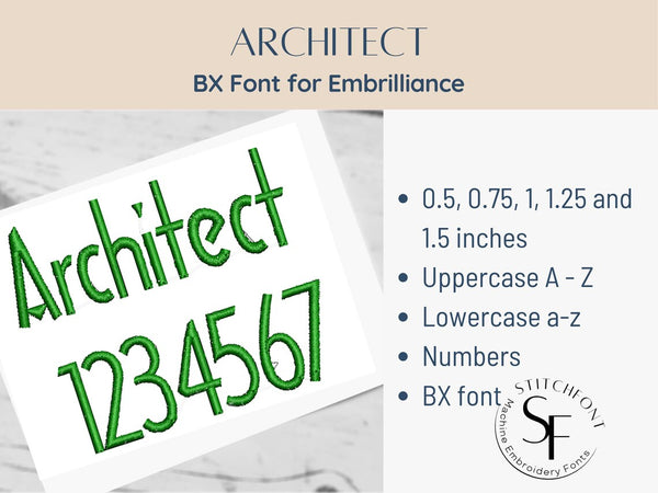 BX Font Alphabet - Architect Font - 5 sizes