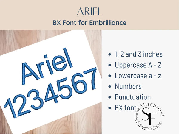 BX Font Alphabet - Ariel Font - 3 sizes