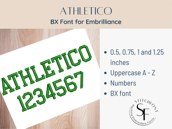 BX Font Alphabet - Athletico Font - 4 sizes