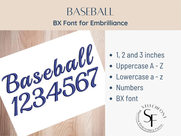 BX Font Alphabet - Baseball Font - 3 sizes