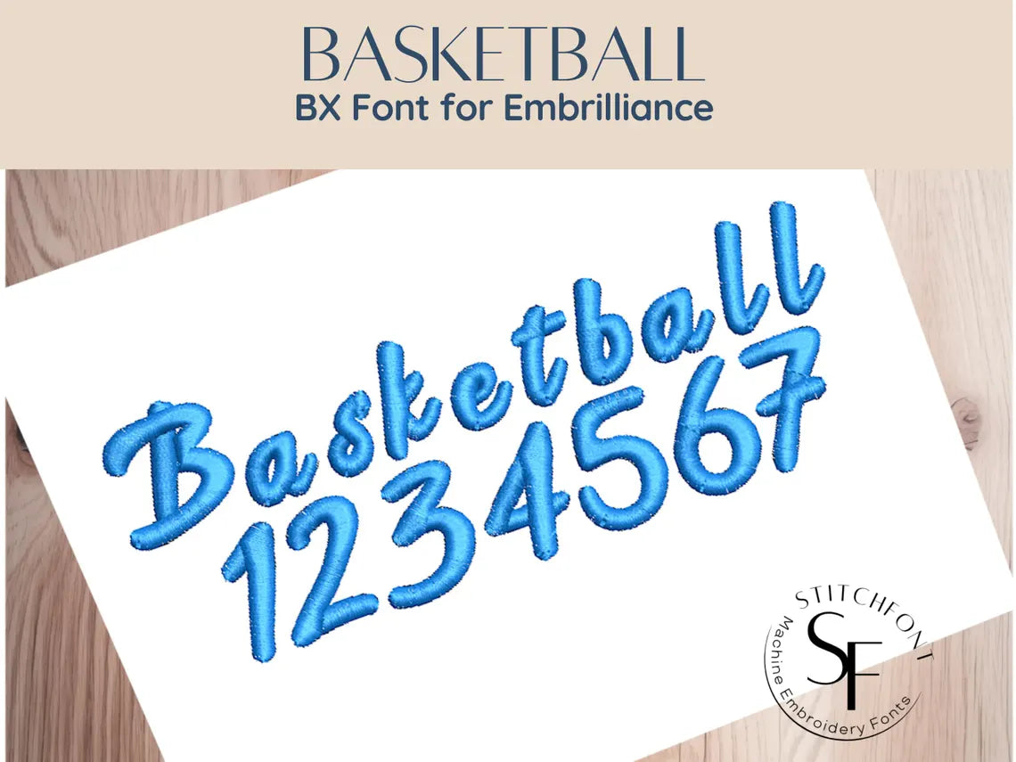 BX Font Alphabet - Basketball Font - 3 sizes