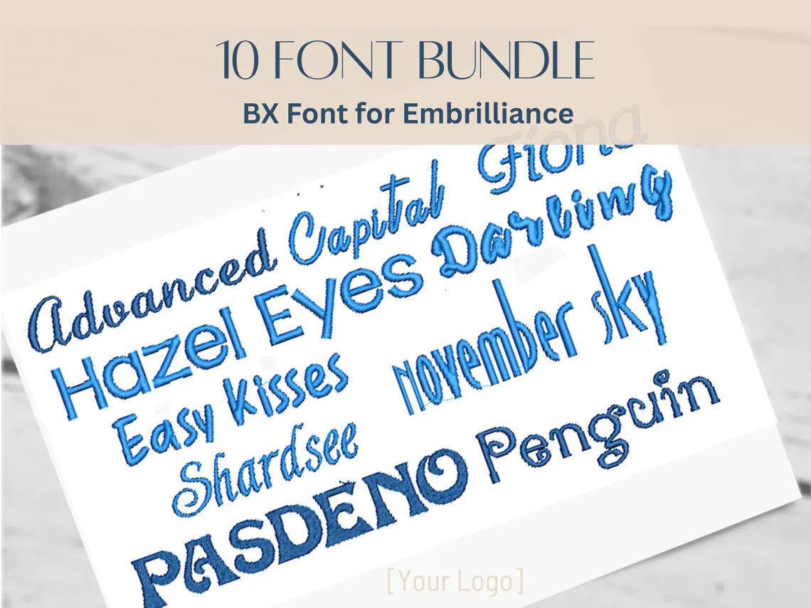 BX Font Alphabet - 10 Font Bundle - 3 sizes