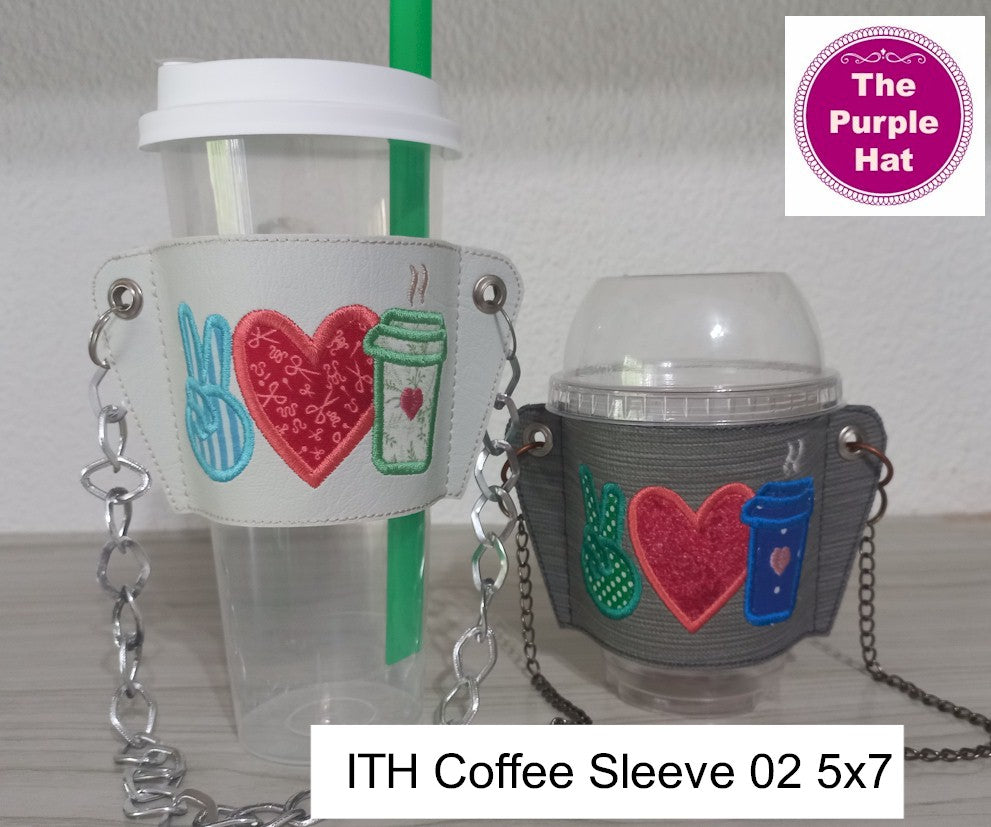 ITH In the Hoop Coffee Sleeve 2 5x7