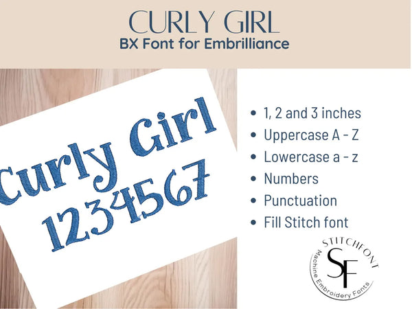 BX Font Alphabet - Curly Girl Font - 3 sizes
