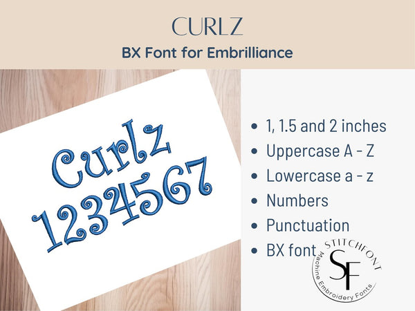 BX Font Alphabet - Curlz Font - 3 sizes