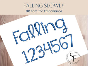BX Font Alphabet - Falling Slowly Font - 3 sizes