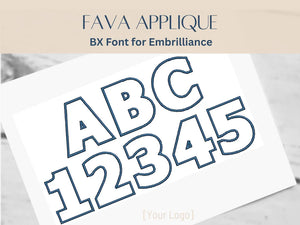 BX Font Alphabet - Fava Applique Font - 3 sizes