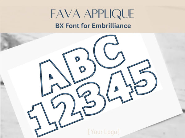 BX Font Alphabet - Fava Applique Font - 3 sizes