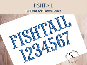 BX Font Alphabet - Fishtail Font - 3 sizes