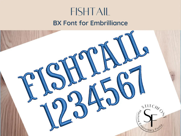 BX Font Alphabet - Fishtail Font - 3 sizes