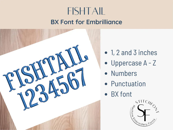 BX Font Alphabet - Fishtail Font - 3 sizes