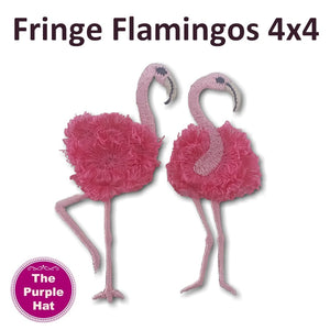 Fringe Fluffy Flamingos 4x4