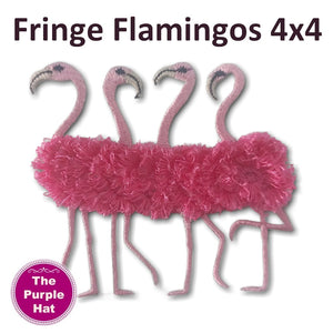 Fringe Fluffy Flamingos 4x4