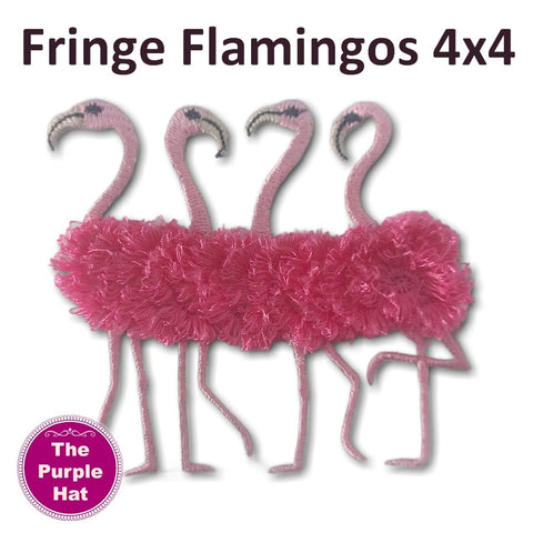 Fringe Fluffy Flamingos 4x4