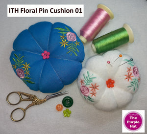 ITH In the Hoop Floral Pin Cushion 01 5x7 and 6x10