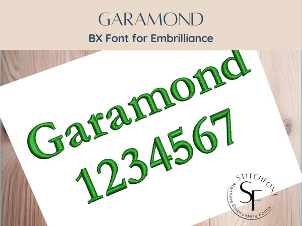 BX Font Alphabet - Garamond Font - 3 sizes