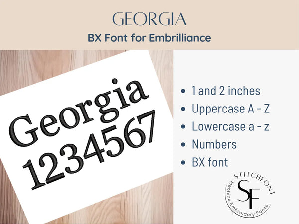 BX Font Alphabet - Georgia Font - 2 sizes