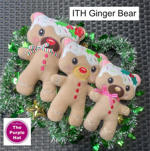 ITH In the Hoop Ginger Bear 6x10 7x11 8x12